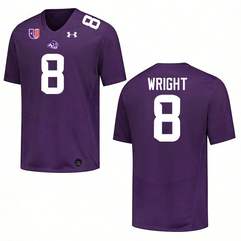 Abilene Christian Wildcats #8 Chris Wright College Football Jerseys,Uniforms Stitched-Purple
